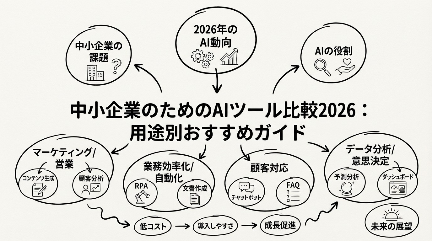 中小企業のためのAIツール比較2026：用途別おすすめガイドのイメージ