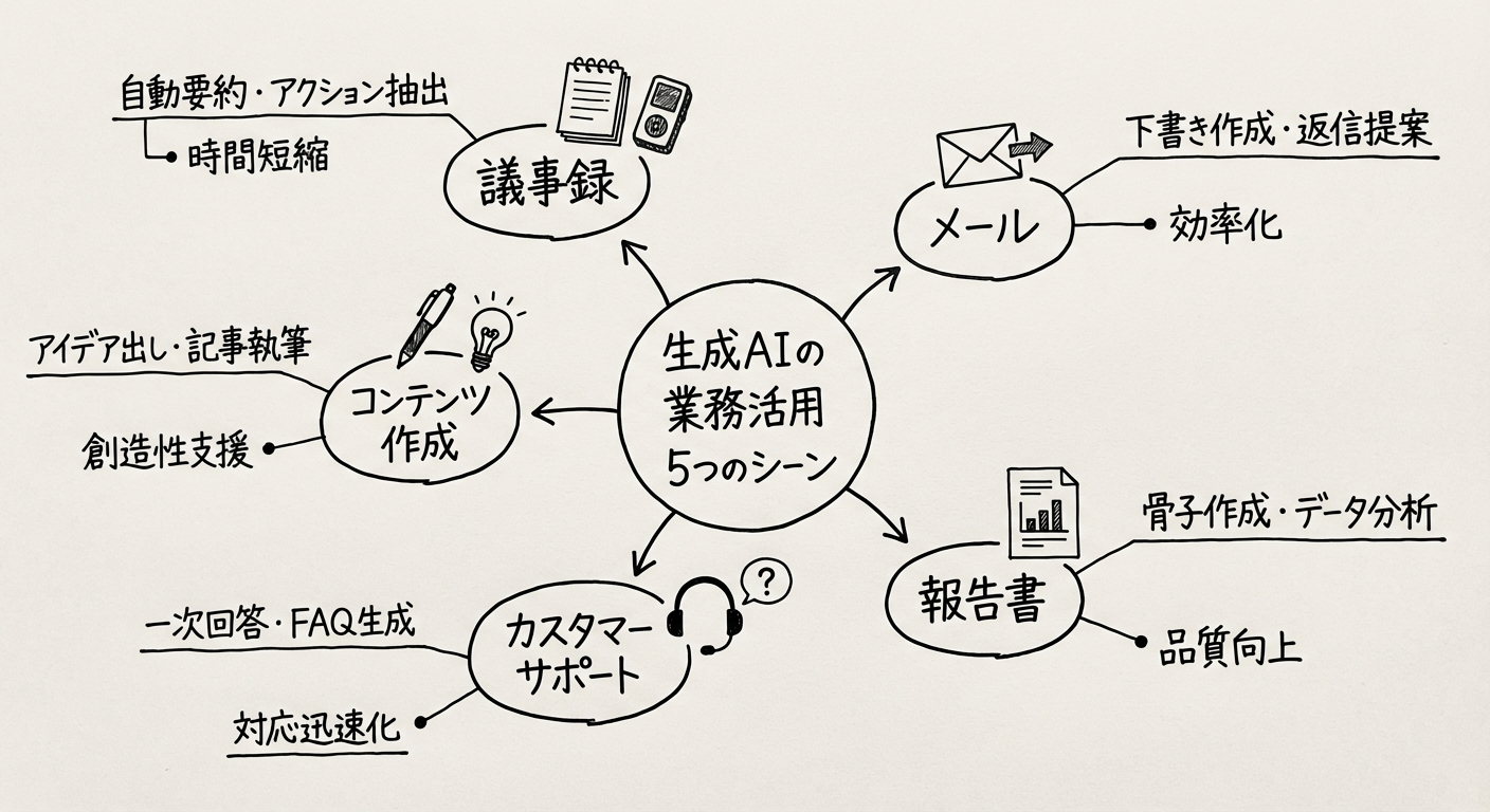 生成AIの業務活用5つのシーン