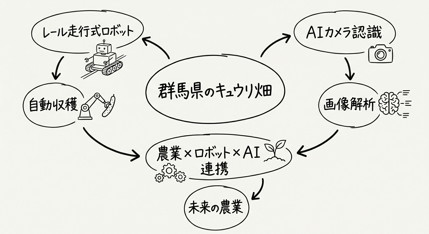 キュウリ自動収穫ロボットのイメージ