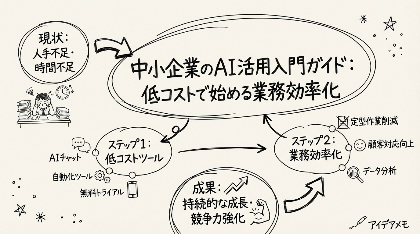 中小企業のAI活用入門ガイド：低コストで始める業務効率化のイメージ