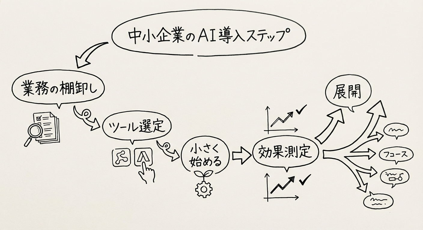 AI導入ステップの図解
